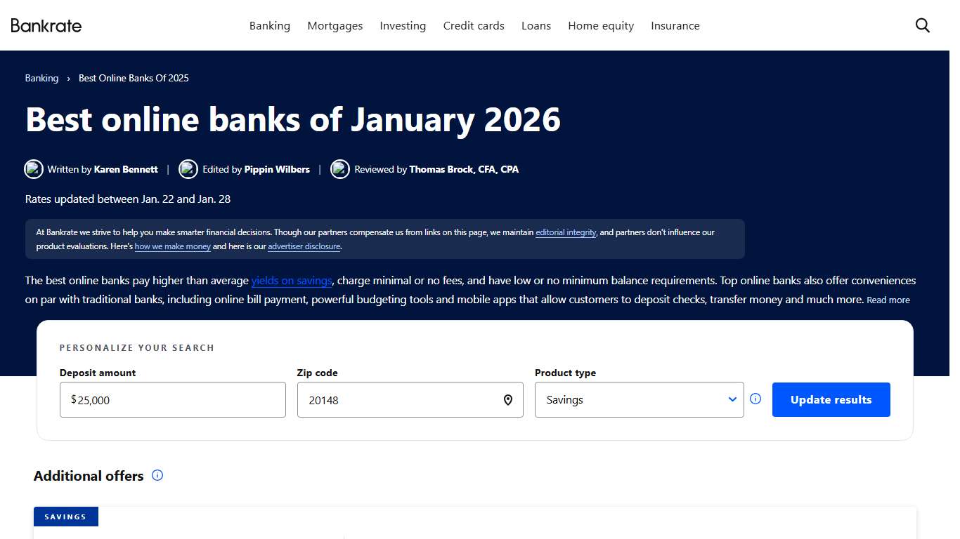 Best Online Banks Of 2026 Bankrate
